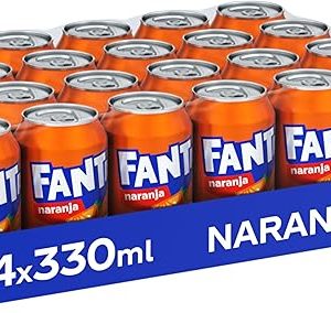 Fanta Naranja, Refresco con 8% de Zumo de Naranja, Bajo en Calorías, Pack 24 Latas 330 ml