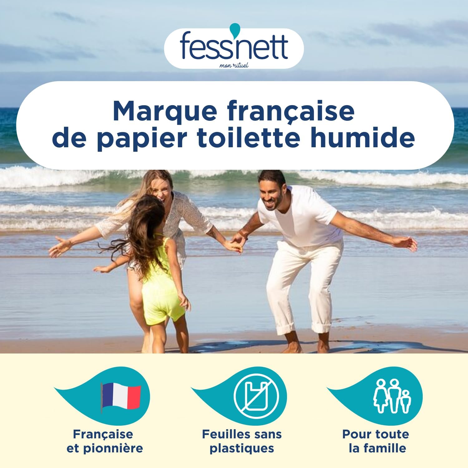 Fess Nett Fess'nett Papier Toilette Humidifié Sensitive 50 Pièces 1 Unité (Lot de 4) – Image 3